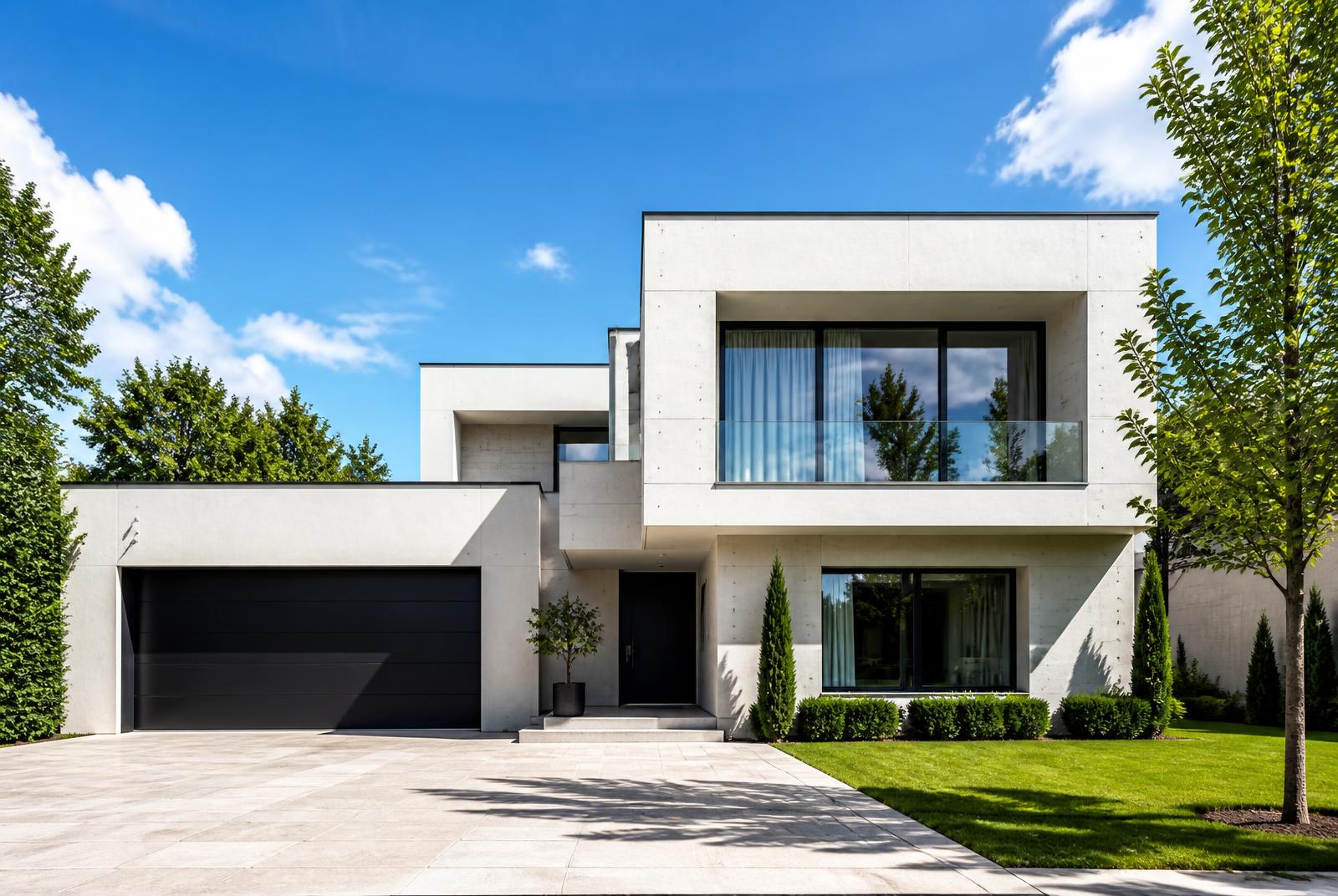 A contemporary European home at midday hosting compact GRID AI infrastructure
